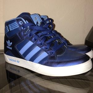 Blue Adidas Hardcourt Hi-Tops (Women)